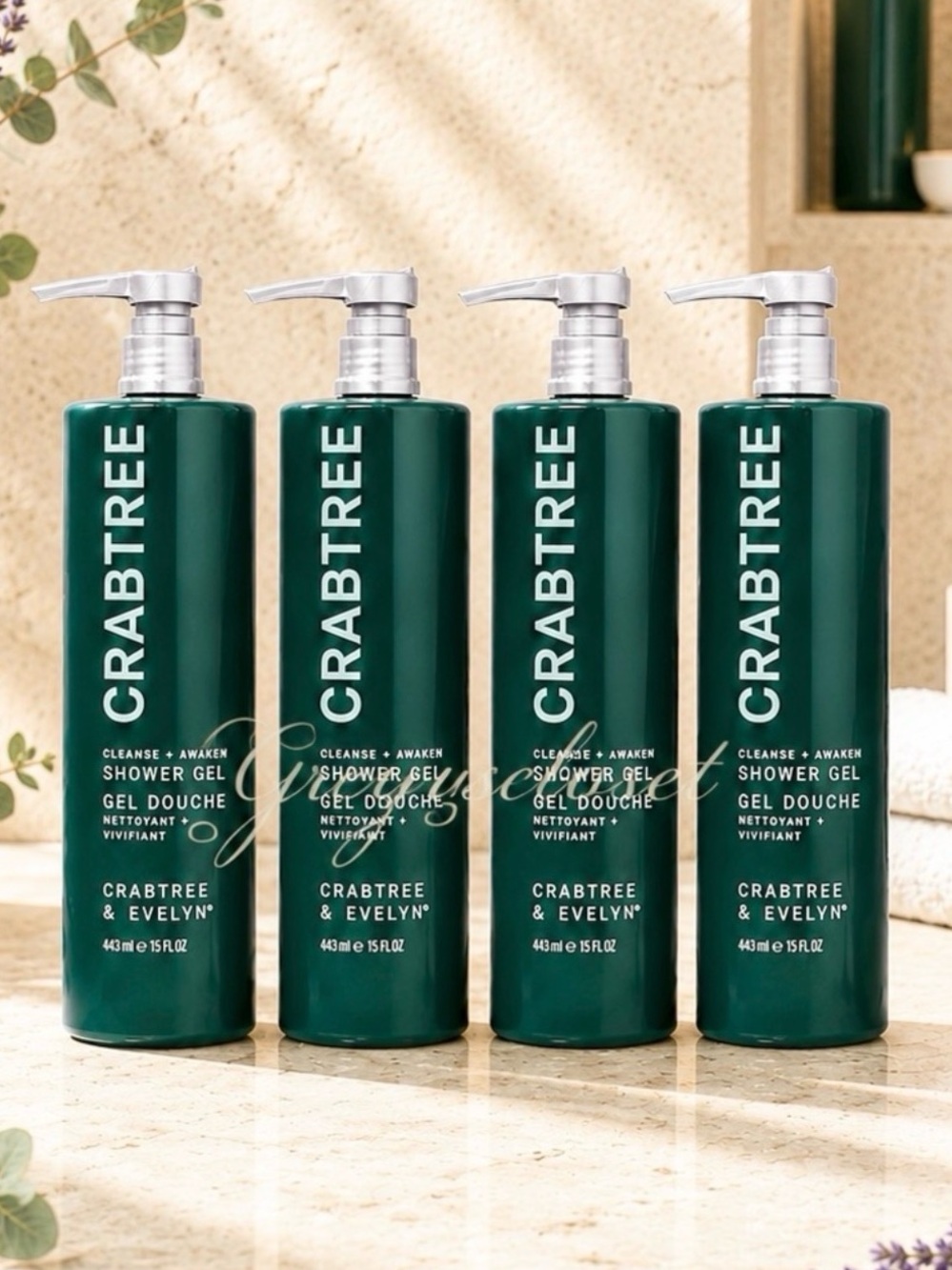 (4 PACK)  AWAKEN SHOWER GEL FROM CRABTREE & EVELYN - 15 fl.oz